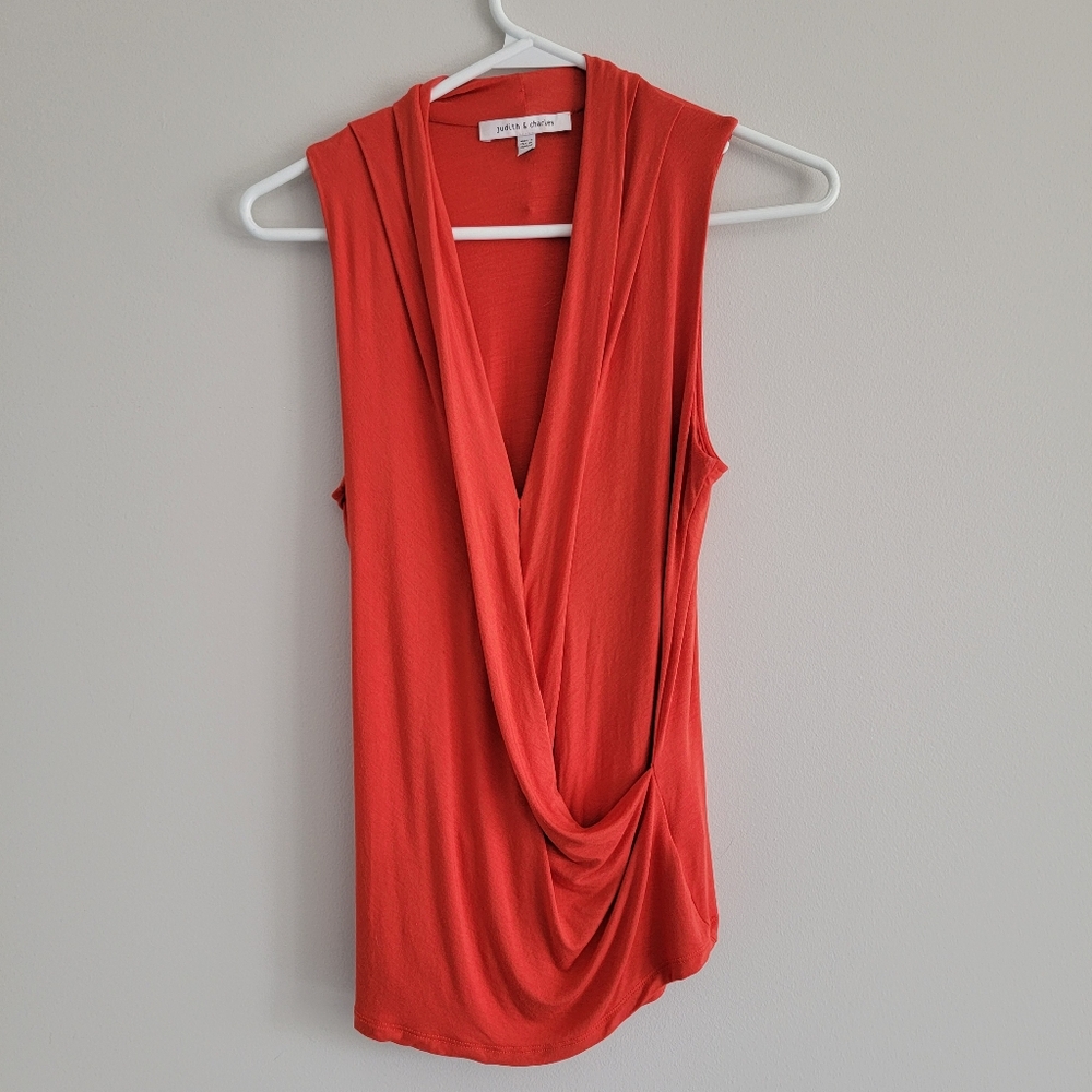 Low V Neck rouched top. Judith and Charles. M.